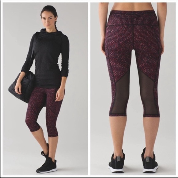 Lululemon Outrun 17” Crop Legging Shutter Weave Dust - Picture 2 of 11